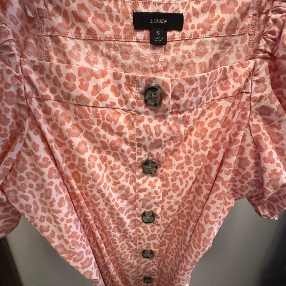 J. Crew Pink Leopard Print Women's Top